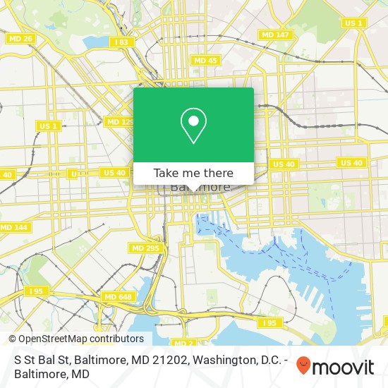 Mapa de S St Bal St, Baltimore, MD 21202