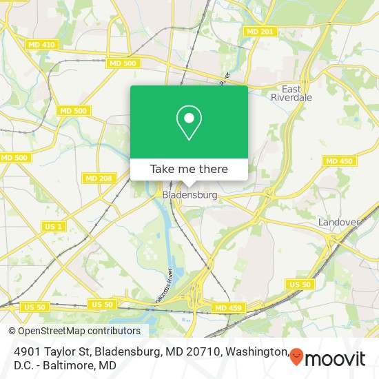 Mapa de 4901 Taylor St, Bladensburg, MD 20710