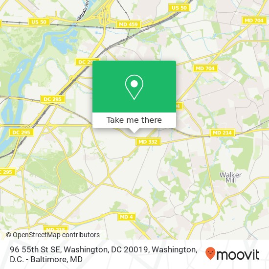 Mapa de 96 55th St SE, Washington, DC 20019