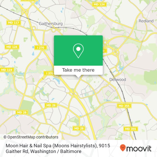 Mapa de Moon Hair & Nail Spa (Moons Hairstylists), 9015 Gaither Rd