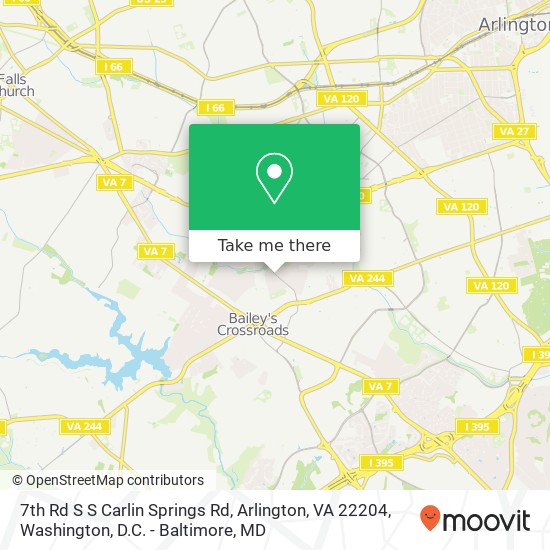 Mapa de 7th Rd S S Carlin Springs Rd, Arlington, VA 22204