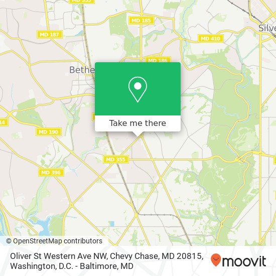 Oliver St Western Ave NW, Chevy Chase, MD 20815 map