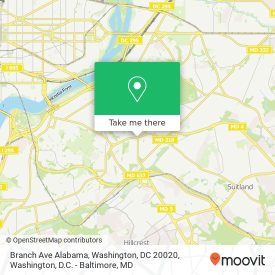 Branch Ave Alabama, Washington, DC 20020 map