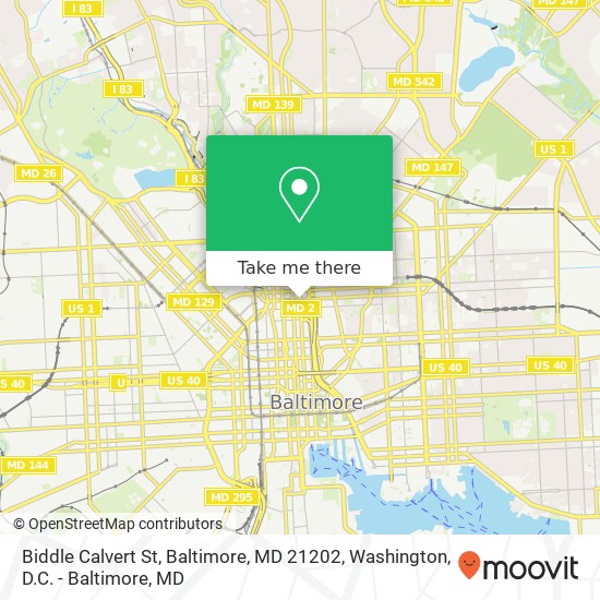 Mapa de Biddle Calvert St, Baltimore, MD 21202