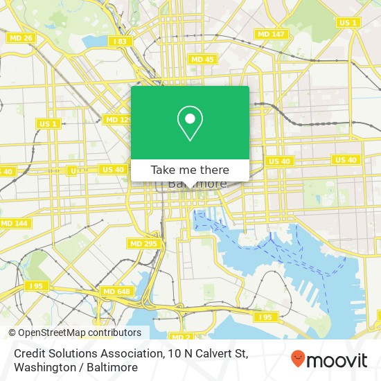 Mapa de Credit Solutions Association, 10 N Calvert St