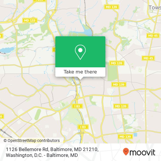 Mapa de 1126 Bellemore Rd, Baltimore, MD 21210