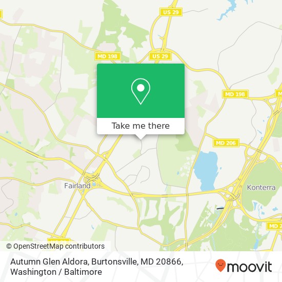 Autumn Glen Aldora, Burtonsville, MD 20866 map