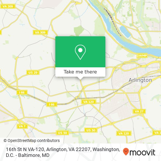 Mapa de 16th St N VA-120, Arlington, VA 22207
