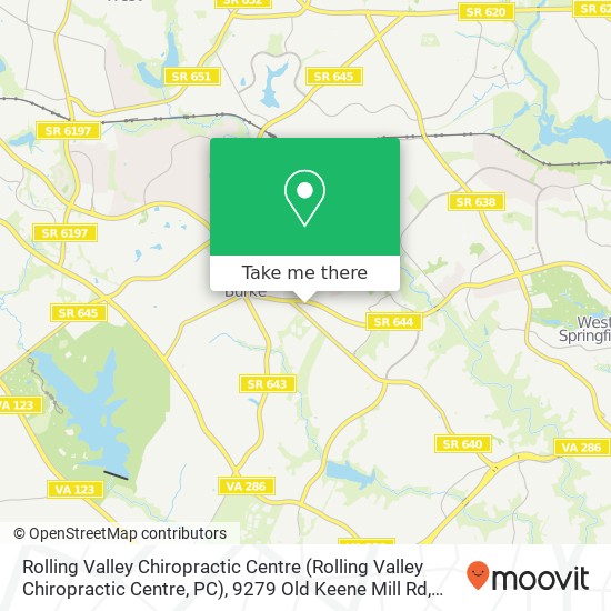Mapa de Rolling Valley Chiropractic Centre (Rolling Valley Chiropractic Centre, PC), 9279 Old Keene Mill Rd