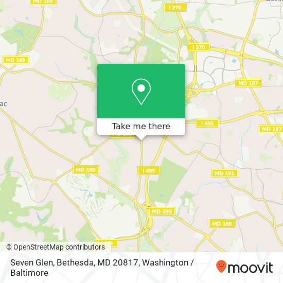 Mapa de Seven Glen, Bethesda, MD 20817