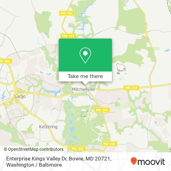 Mapa de Enterprise Kings Valley Dr, Bowie, MD 20721