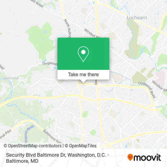 Security Blvd Baltimore Dr map