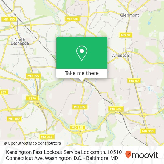 Kensington Fast Lockout Service Locksmith, 10510 Connecticut Ave map