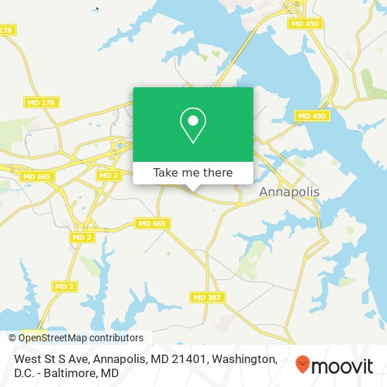 West St S Ave, Annapolis, MD 21401 map