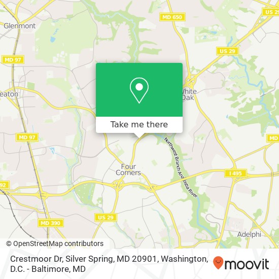 Crestmoor Dr, Silver Spring, MD 20901 map