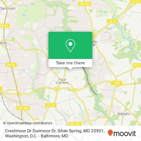 Crestmoor Dr Dunmoor Dr, Silver Spring, MD 20901 map