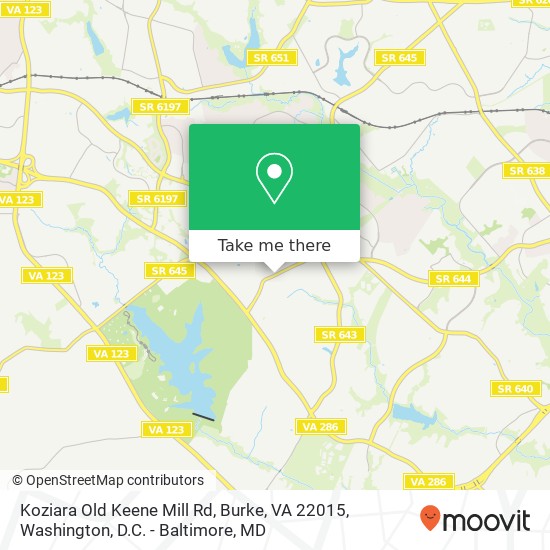 Mapa de Koziara Old Keene Mill Rd, Burke, VA 22015