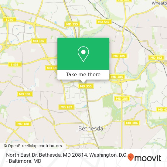 Mapa de North East Dr, Bethesda, MD 20814