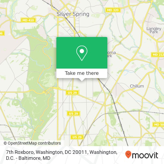 Mapa de 7th Roxboro, Washington, DC 20011