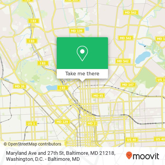 Mapa de Maryland Ave and 27th St, Baltimore, MD 21218