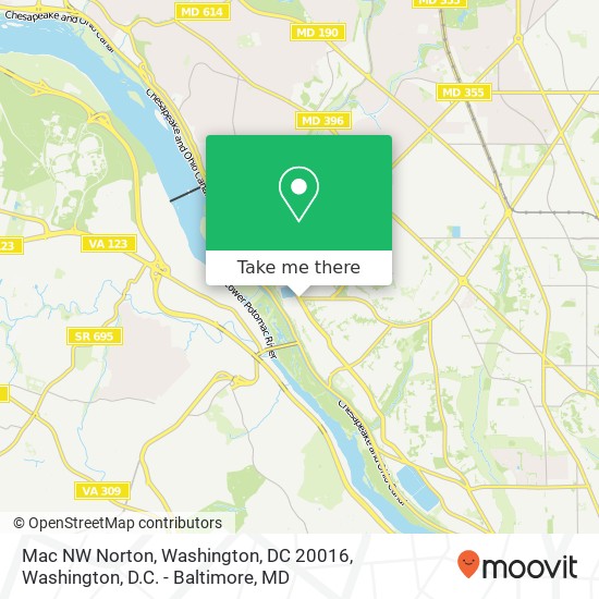 Mapa de Mac NW Norton, Washington, DC 20016