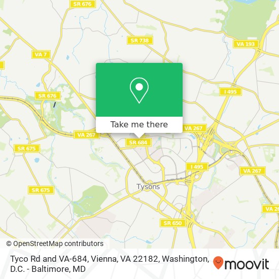 Mapa de Tyco Rd and VA-684, Vienna, VA 22182