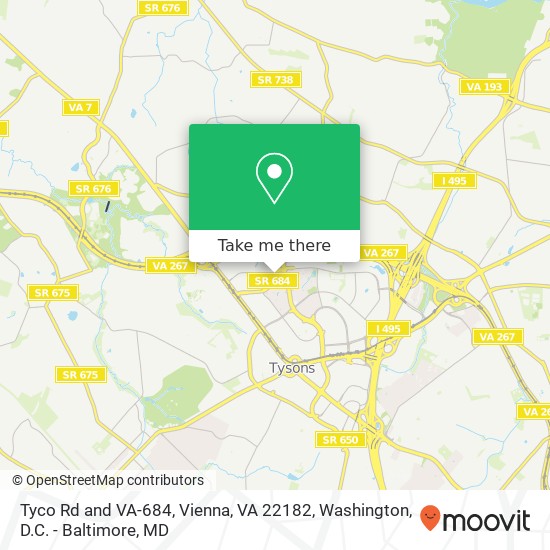 Tyco Rd and VA-684, Vienna, VA 22182 map