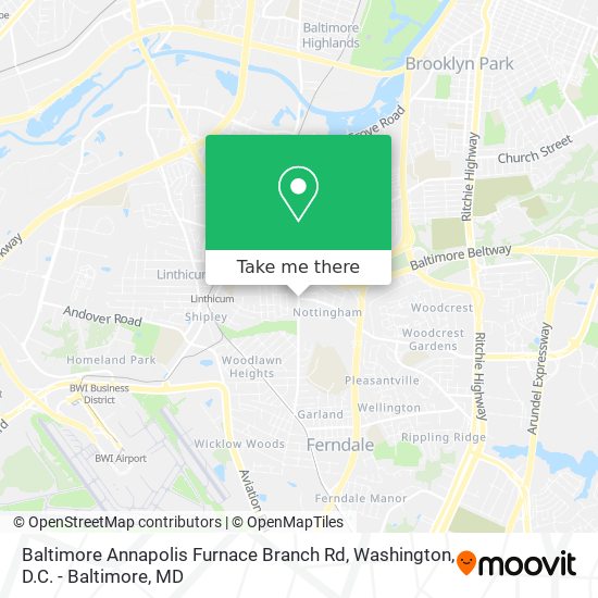 Mapa de Baltimore Annapolis Furnace Branch Rd