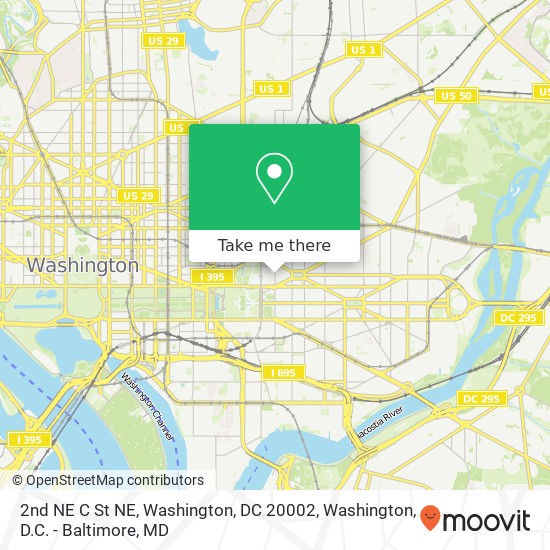 Mapa de 2nd NE C St NE, Washington, DC 20002