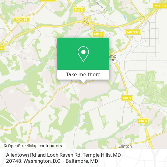 Allentown Rd and Loch Raven Rd, Temple Hills, MD 20748 map