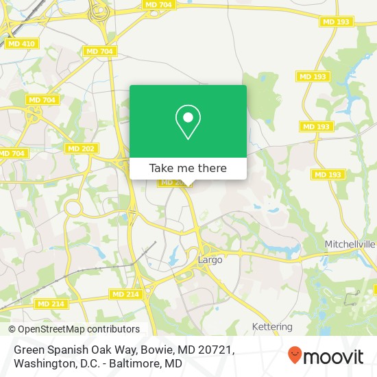 Mapa de Green Spanish Oak Way, Bowie, MD 20721