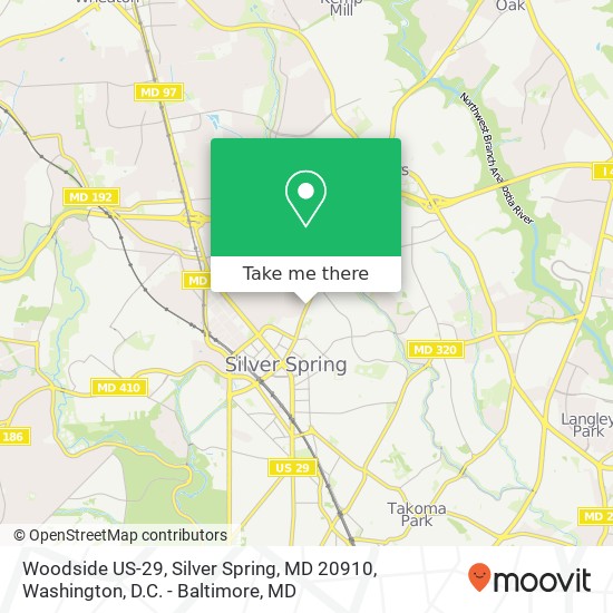 Mapa de Woodside US-29, Silver Spring, MD 20910