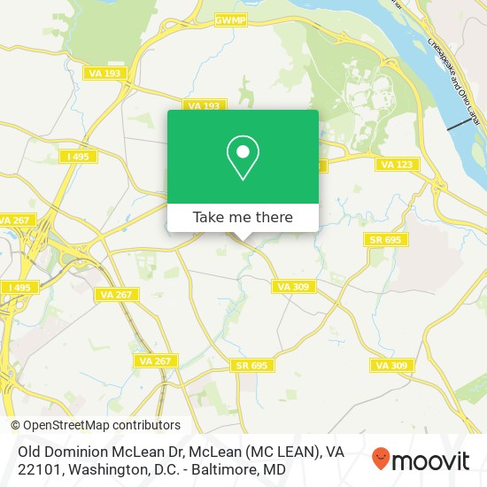 Mapa de Old Dominion McLean Dr, McLean (MC LEAN), VA 22101