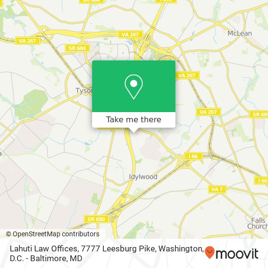 Mapa de Lahuti Law Offices, 7777 Leesburg Pike