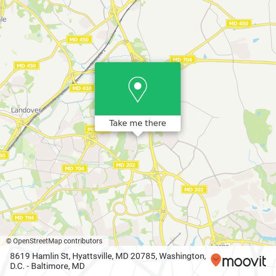 Mapa de 8619 Hamlin St, Hyattsville, MD 20785