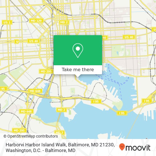 Mapa de Harborvi Harbor Island Walk, Baltimore, MD 21230