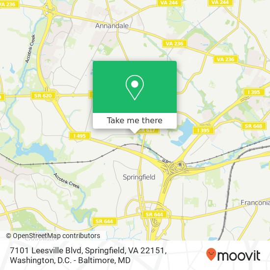 7101 Leesville Blvd, Springfield, VA 22151 map