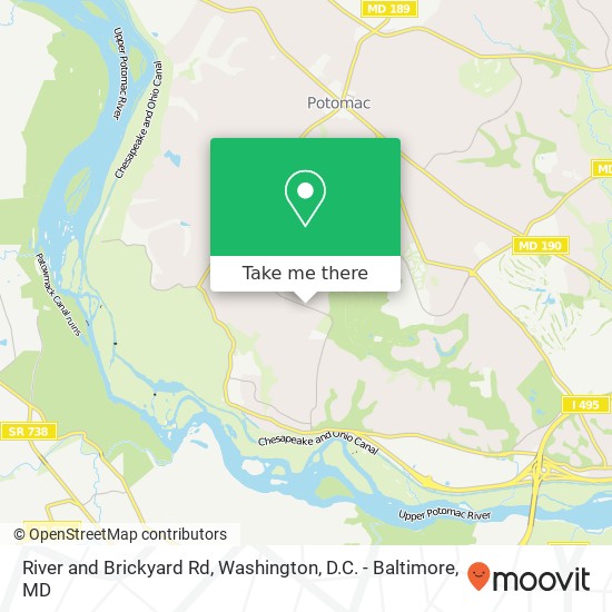 Mapa de River and Brickyard Rd, Potomac, MD 20854