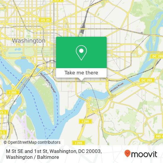 M St SE and 1st St, Washington, DC 20003 map