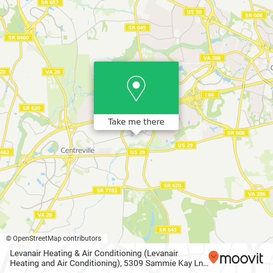 Mapa de Levanair Heating & Air Conditioning (Levanair Heating and Air Conditioning), 5309 Sammie Kay Ln