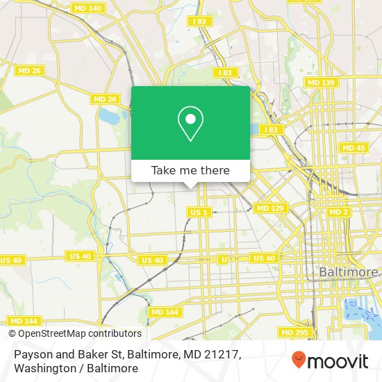 Mapa de Payson and Baker St, Baltimore, MD 21217