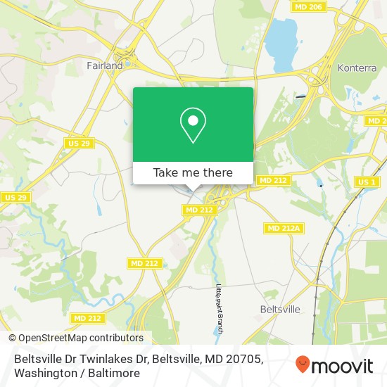 Mapa de Beltsville Dr Twinlakes Dr, Beltsville, MD 20705