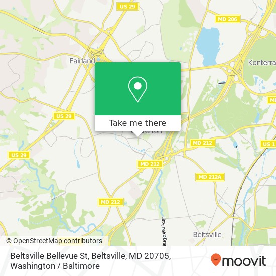 Mapa de Beltsville Bellevue St, Beltsville, MD 20705