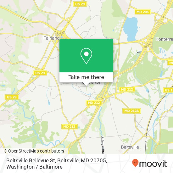 Beltsville Bellevue St, Beltsville, MD 20705 map