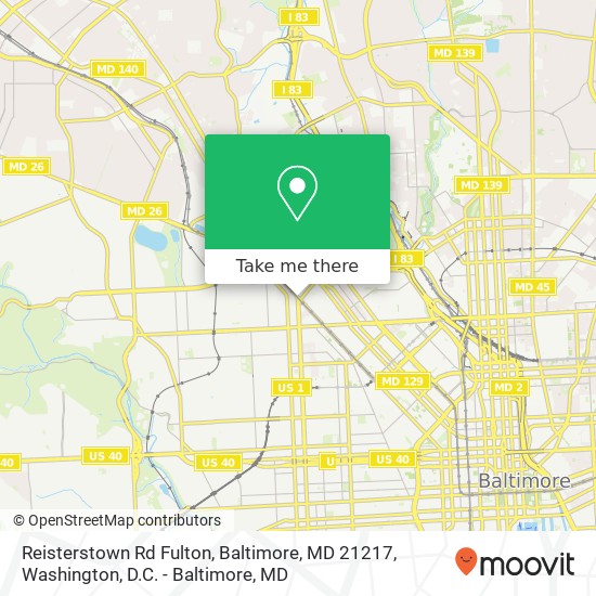 Mapa de Reisterstown Rd Fulton, Baltimore, MD 21217