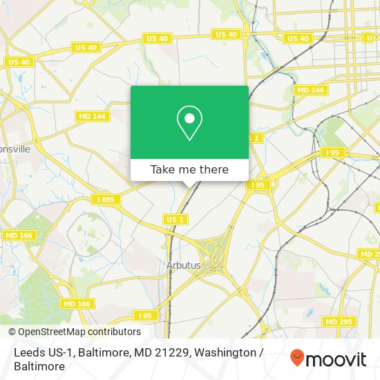 Mapa de Leeds US-1, Baltimore, MD 21229