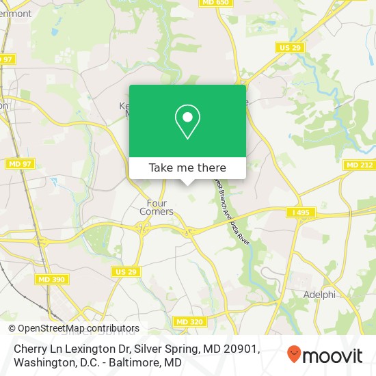 Cherry Ln Lexington Dr, Silver Spring, MD 20901 map