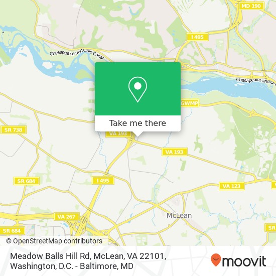 Mapa de Meadow Balls Hill Rd, McLean, VA 22101