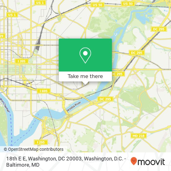 Mapa de 18th E E, Washington, DC 20003