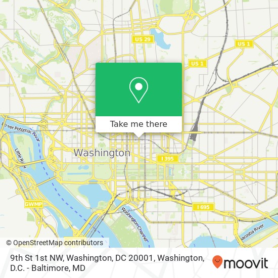 9th St 1st NW, Washington, DC 20001 map